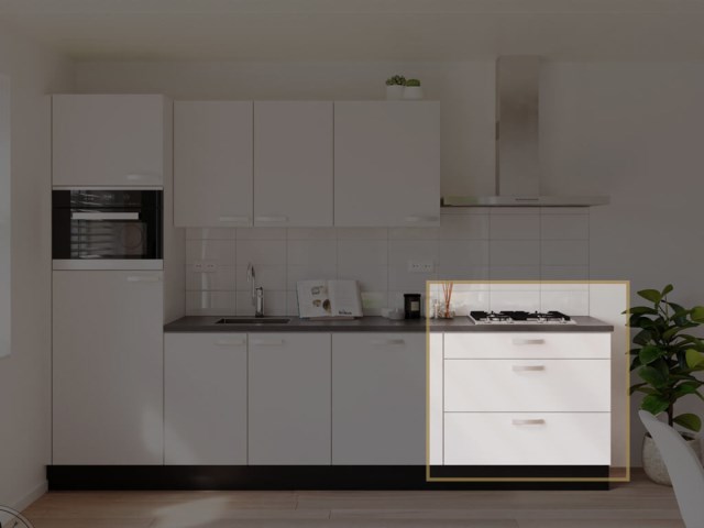 Kookplaatkast lade + 2 voorraadladen 90-100-120 - OIM90-2VL-20
