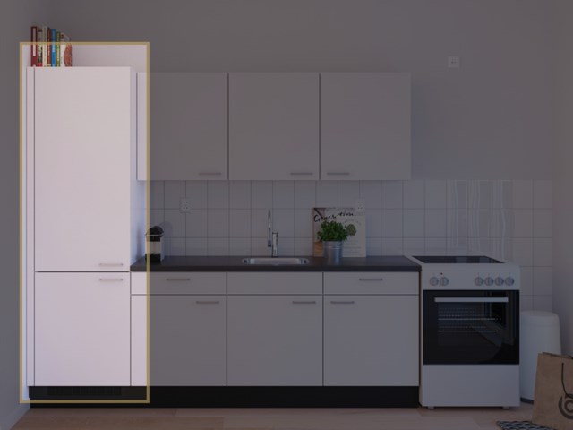 Hoge kast t.b.v. koelkast nis 1026mm - HV60-2DRD-50