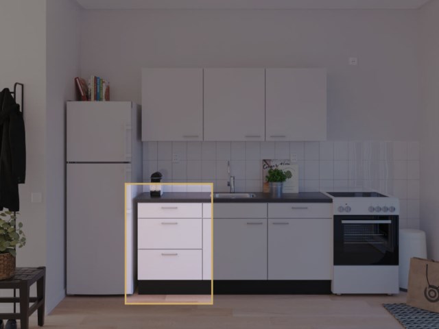 OM50-2VL - Onderkast Lade + 2 Voorraadladen 50cm